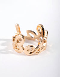 Gold Babe Word Ring - link has visual effect only