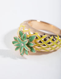 Gold Pineapple Band Ring - link has visual effect only