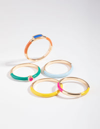 Gold Matte Bright 5-Pack Ring Set - link has visual effect only