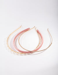 Gold Thin Popup Pearl Headband Pack - link has visual effect only