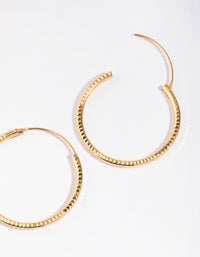 Gold Plated Sterling Silver 30mm Diamond Cut Hoop Earrings - link has visual effect only