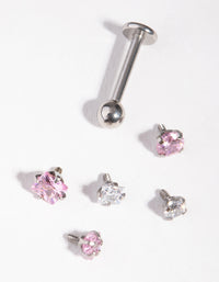 Surgical Steel Cubic Zirconia Star Flat Back 6-Pack - link has visual effect only