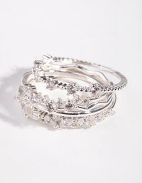 Silver Delicate Bands 5-Pack Rings - link has visual effect only