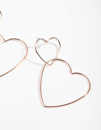 Rose Gold Heart Outline Drop Earrings - link has visual effect only