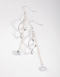 Silver Swirl Drop Earrings - link has visual effect only