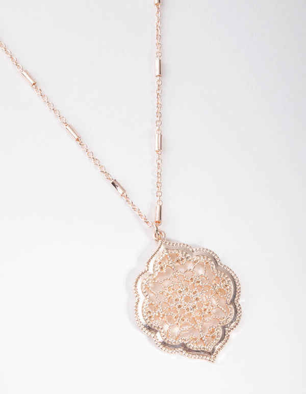 Rose Gold Ornate Necklace