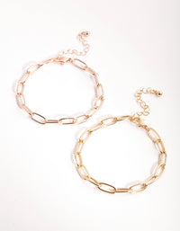 Mixed Metals Wide Chain Bracelet Pack - link has visual effect only