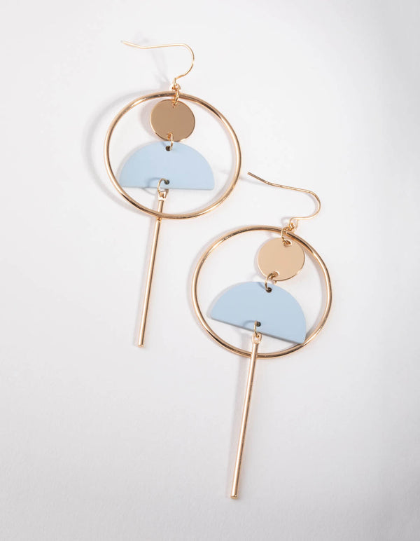 Gold Shapes Drop Earrings