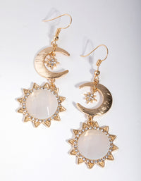 Gold Star & Moon Drop Earrings - link has visual effect only