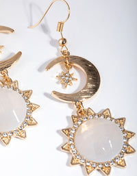 Gold Star & Moon Drop Earrings - link has visual effect only