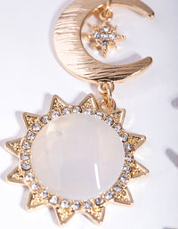 Gold Star & Moon Drop Earrings - link has visual effect only