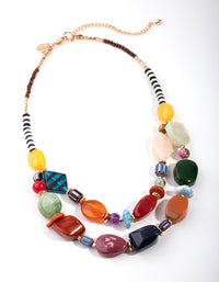 Swirl Mixed Colour Stone Necklace - link has visual effect only