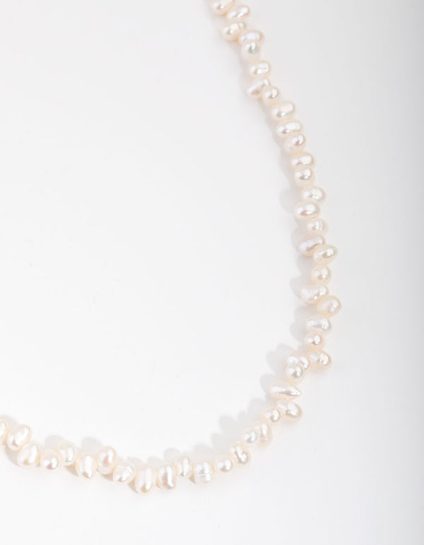 Silver Plated Freshwater Pearl Short Necklace