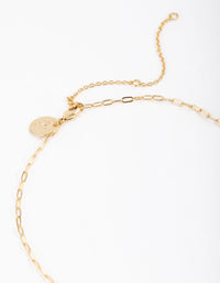 Gold Plated Half Freshwater Pearl Necklace - link has visual effect only