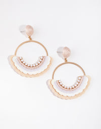 Gold Half Fan Sequin Earrings - link has visual effect only