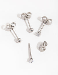 Surgical Steel Star & Ball Pack Stud Earrings - link has visual effect only