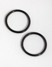 Black Coated Metal Surgical Steel 8mm Sleeper Earrings - link has visual effect only