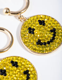 Gold Statement Diamante Smile Hoop Earrings - link has visual effect only