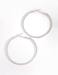 Silver Flat Hoop Earrings - link has visual effect only