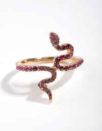 Gold Diamante Snake RIng - link has visual effect only