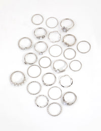 Silver Diamante & Pearl Ring 24-Pack - link has visual effect only