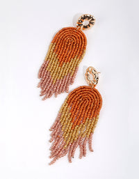 Bronze Beaded Waterfall Drop Earrings - link has visual effect only