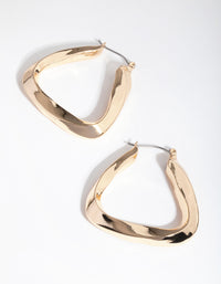 Gold Twisted Tri Hoop Earrings - link has visual effect only