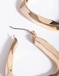 Gold Twisted Tri Hoop Earrings - link has visual effect only