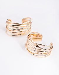 Gold Crossover Double Cuff Bracelet - link has visual effect only