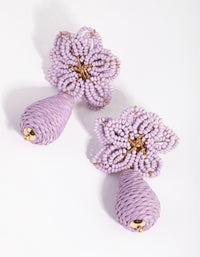 Seed Bead Flower Drop Earrings - link has visual effect only