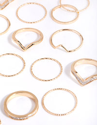 Gold Glitter Geometric Ring 24-Pack - link has visual effect only