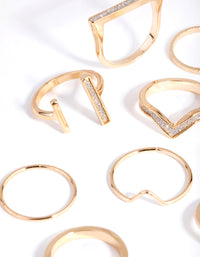 Gold Glitter Geometric Ring 24-Pack - link has visual effect only