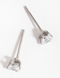 Titanium Cubic Zirconia Heart Stud Earrings - link has visual effect only