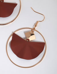 Matte Brown Wave Drop Earrings - link has visual effect only