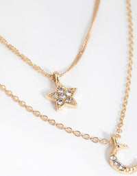 Gold Starry Night Layered Necklace - link has visual effect only