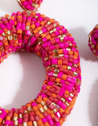 Beaded Chunky Doughnut Drop Earrings - link has visual effect only