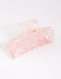 Rectangular Marbled Pink Acrylic Claw - link has visual effect only