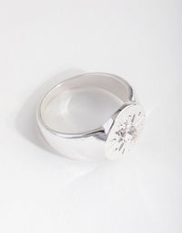 Silver Star & Crystal Signet Ring - link has visual effect only