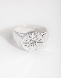 Silver Star & Crystal Signet Ring - link has visual effect only