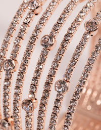 Rose Gold Diamante Multi Row Cuff Bracelet - link has visual effect only