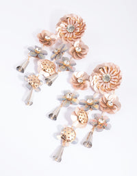 Blush Flower Sequin Drop Earrings - link has visual effect only