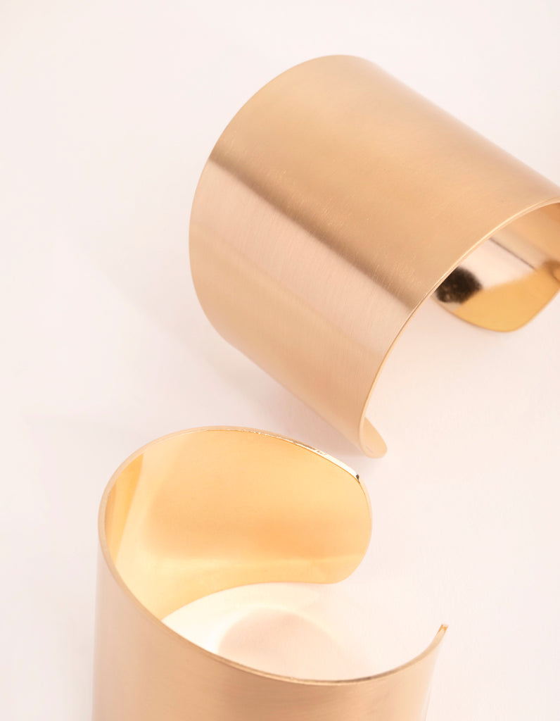 Gold Thick Double Cuff Bracelet