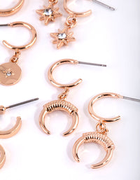 Gold Star & Moon Hoop Earring Pack - link has visual effect only