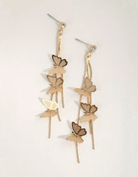 Gold Multi Butterfly Drop Earrings - link has visual effect only