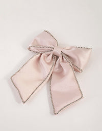 Blush Fabric Cupchain Satin Bow Clip - link has visual effect only