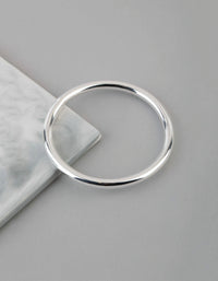 Silver Plated Brass Solid Bangle Bracelet - link has visual effect only