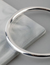 Silver Plated Brass Solid Bangle Bracelet - link has visual effect only