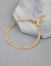 Gold Plated Sterling Silver Flat Snake Chain Bracelet - link has visual effect only
