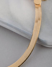 Gold Plated Sterling Silver Flat Snake Chain Bracelet - link has visual effect only