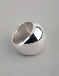 Silver Plated Brass Statement Rounded Ring - link has visual effect only